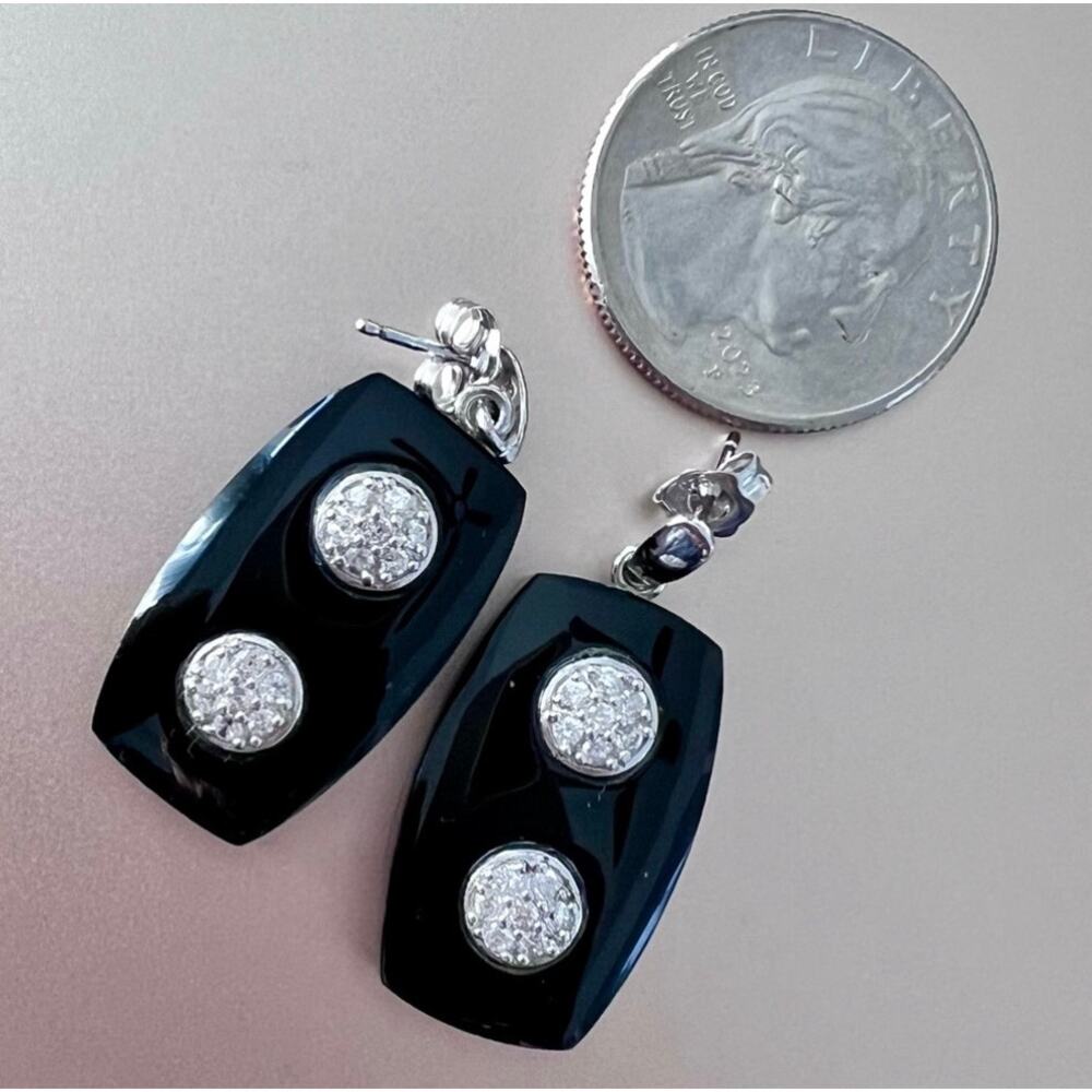 NEW Genuine Onyx and Sterling earrings